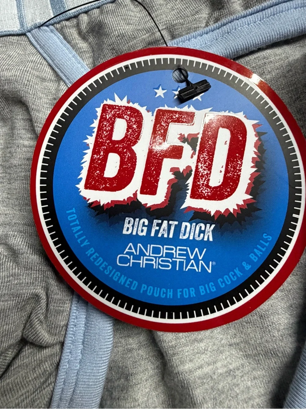 Andrew Christian BFD Men's Brief Underwear Gray/Blue Size SMALL